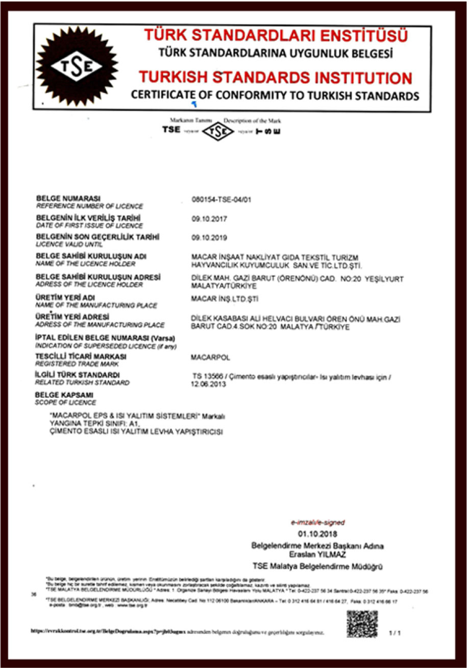  Tse - Levha Yapıştırıcı